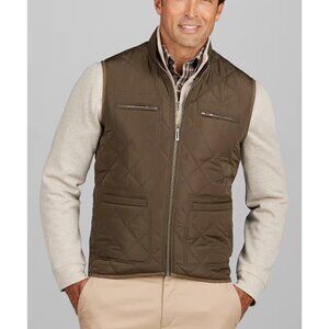 Jos. A. Bank Tailored Fit Diagonal Grid Vest    colour: Olive